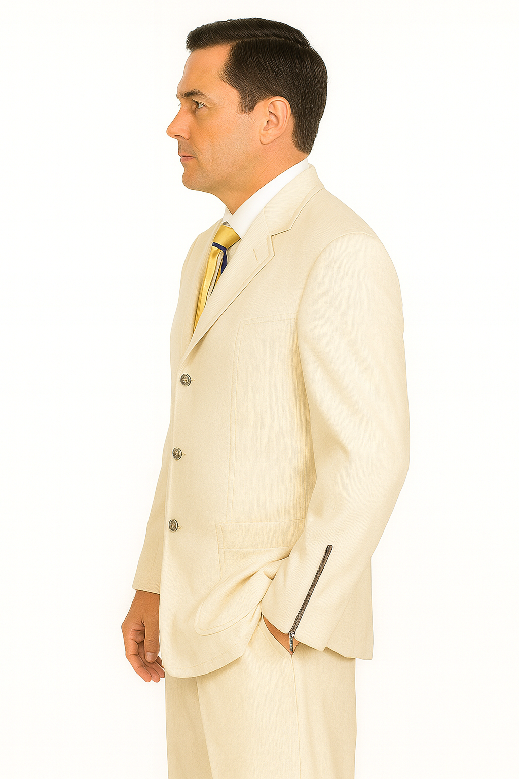 Canto Men's 2-Piece Velvet Corduroy Suit Fashionable Men's Clothing - 38 Short Jacket+32 Waist Adjustable 28to34)(Height: 5 4 to5 7 )(Neck  15-16.5)S-M)