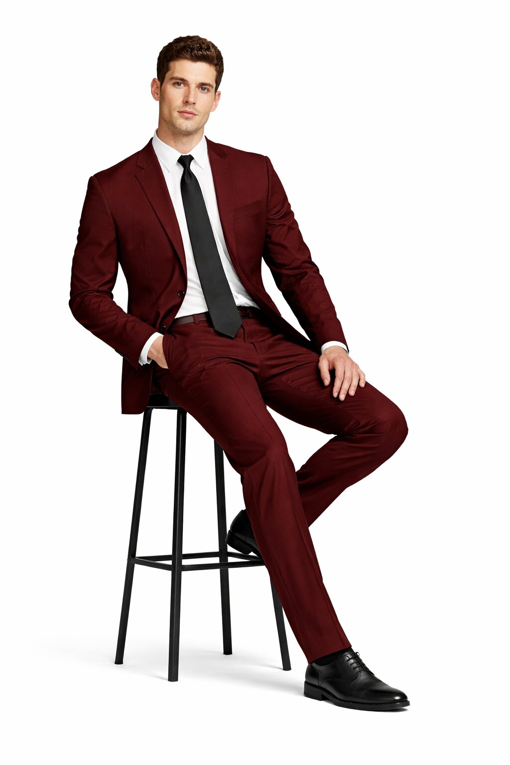 Men's Maroon Color ~ Slim Fit Burgundy Maroon Suit ~ Wine Suit
