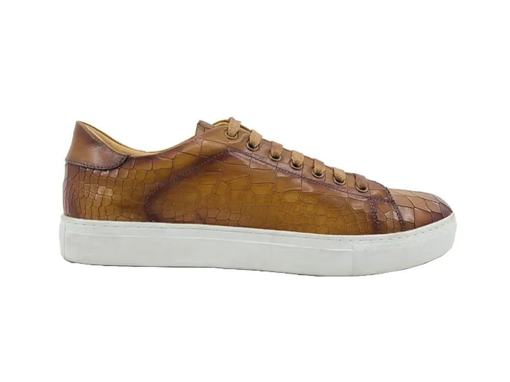 Embossed Leather Fashion Sneaker - 7.5