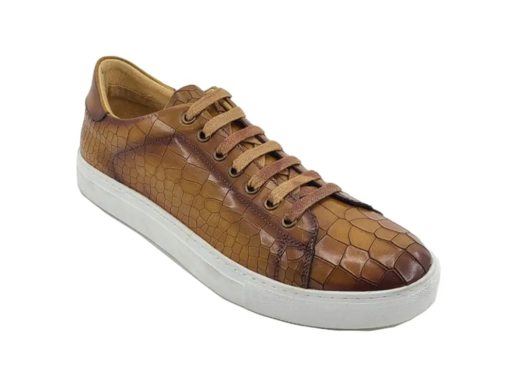 Embossed Leather Fashion Sneaker - 7.5