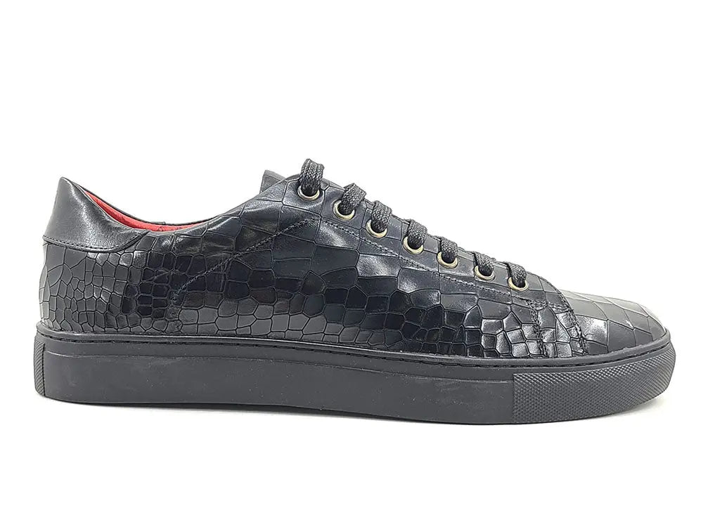 Embossed Leather Fashion Sneaker - 7.5