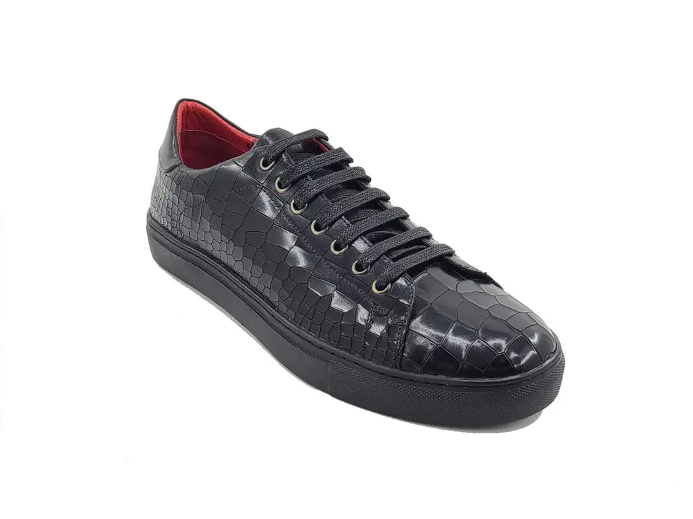 Embossed Leather Fashion Sneaker - 7.5