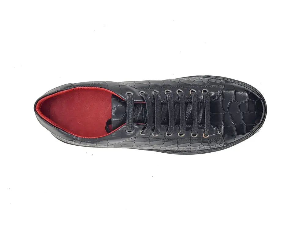 Embossed Leather Fashion Sneaker - 7.5