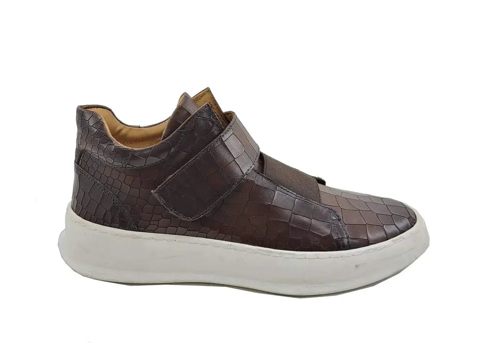 Embossed Mid-top Leather Sneaker - 7.5