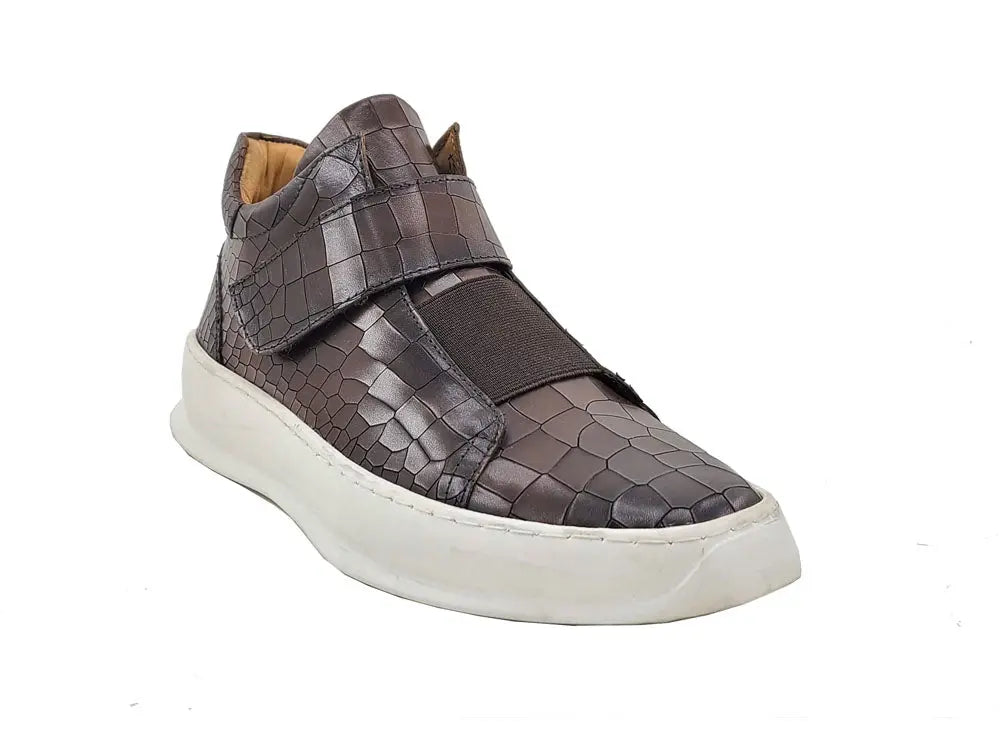 Embossed Mid-top Leather Sneaker - 7.5