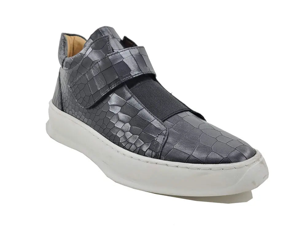 Embossed Mid-top Leather Sneaker - 7.5