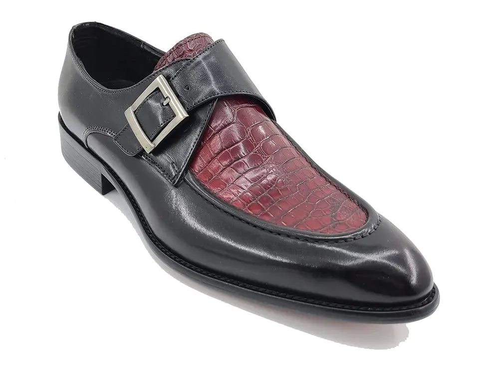 Embossed Moc Single Monkstrap Shoe - 7.5