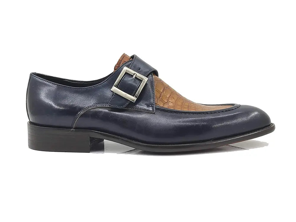 Embossed Moc Single Monkstrap Shoe - 7.5