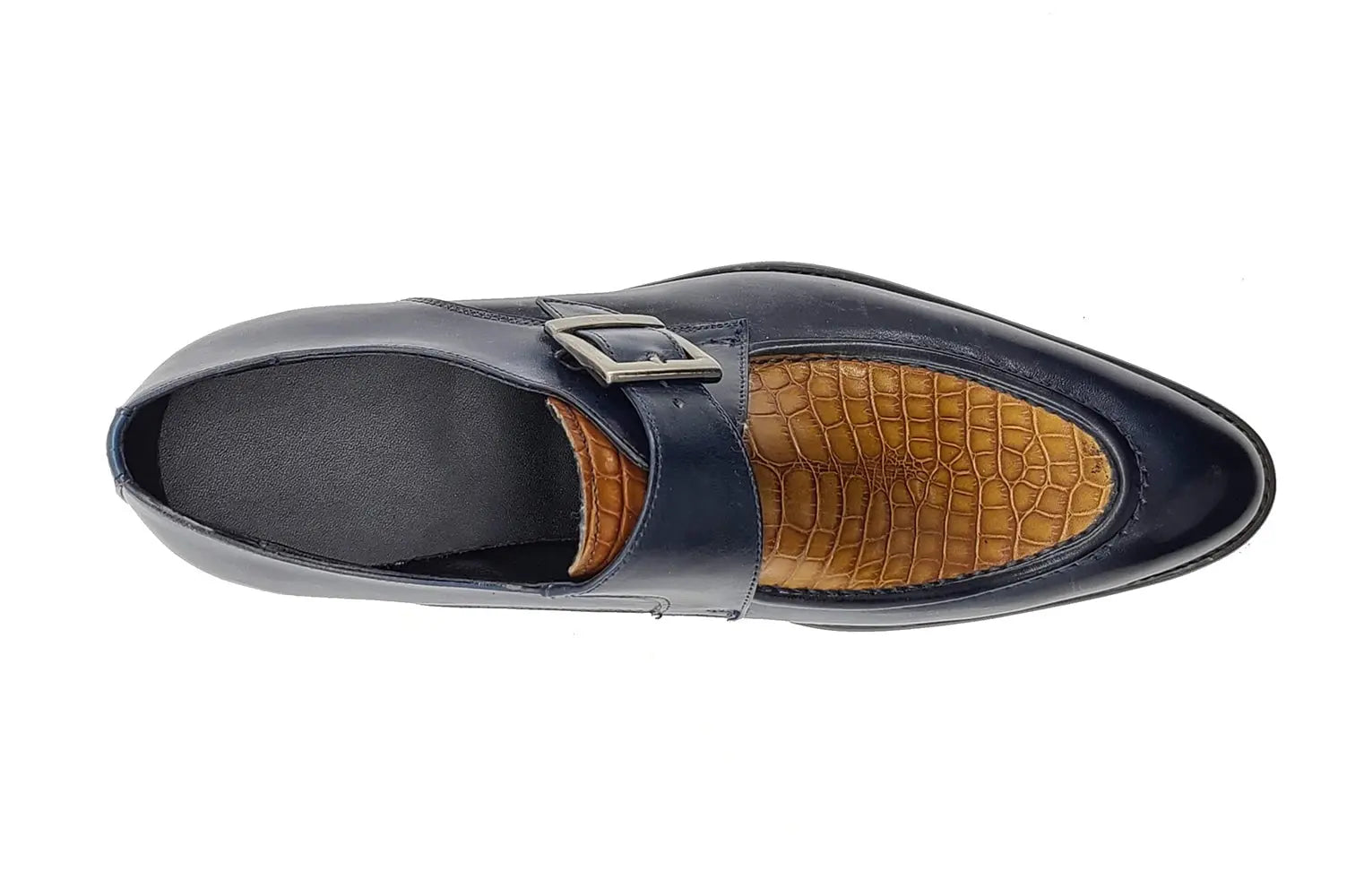 Embossed Moc Single Monkstrap Shoe - 7.5