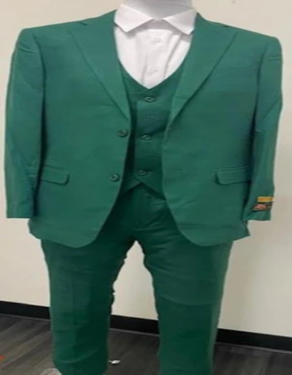 Emerald Green Big and Tall Linen Suit