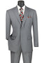 Nola Collection - Medium Gray Regular Fit 2 Piece Suit Flat Front Pants with 2″ Elastic Waistband