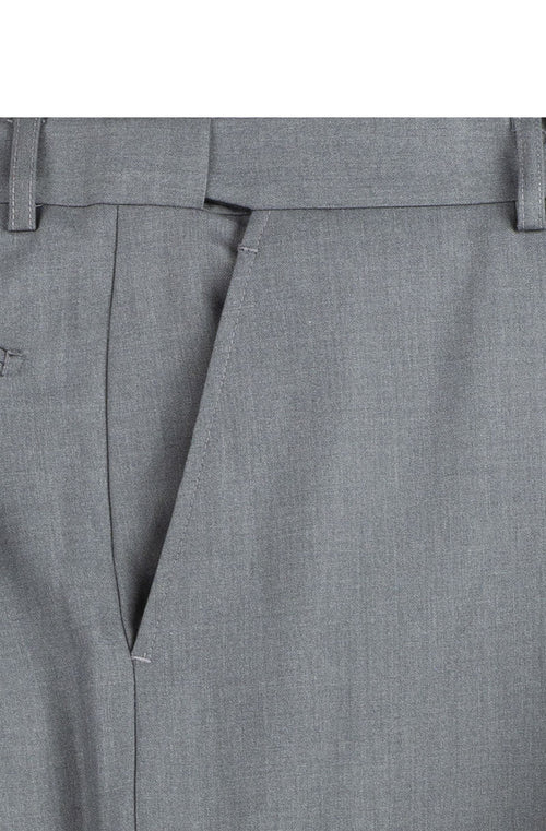 Nola Collection - Medium Gray Regular Fit 2 Piece Suit Flat Front Pants with 2â€³ Elastic Waistband