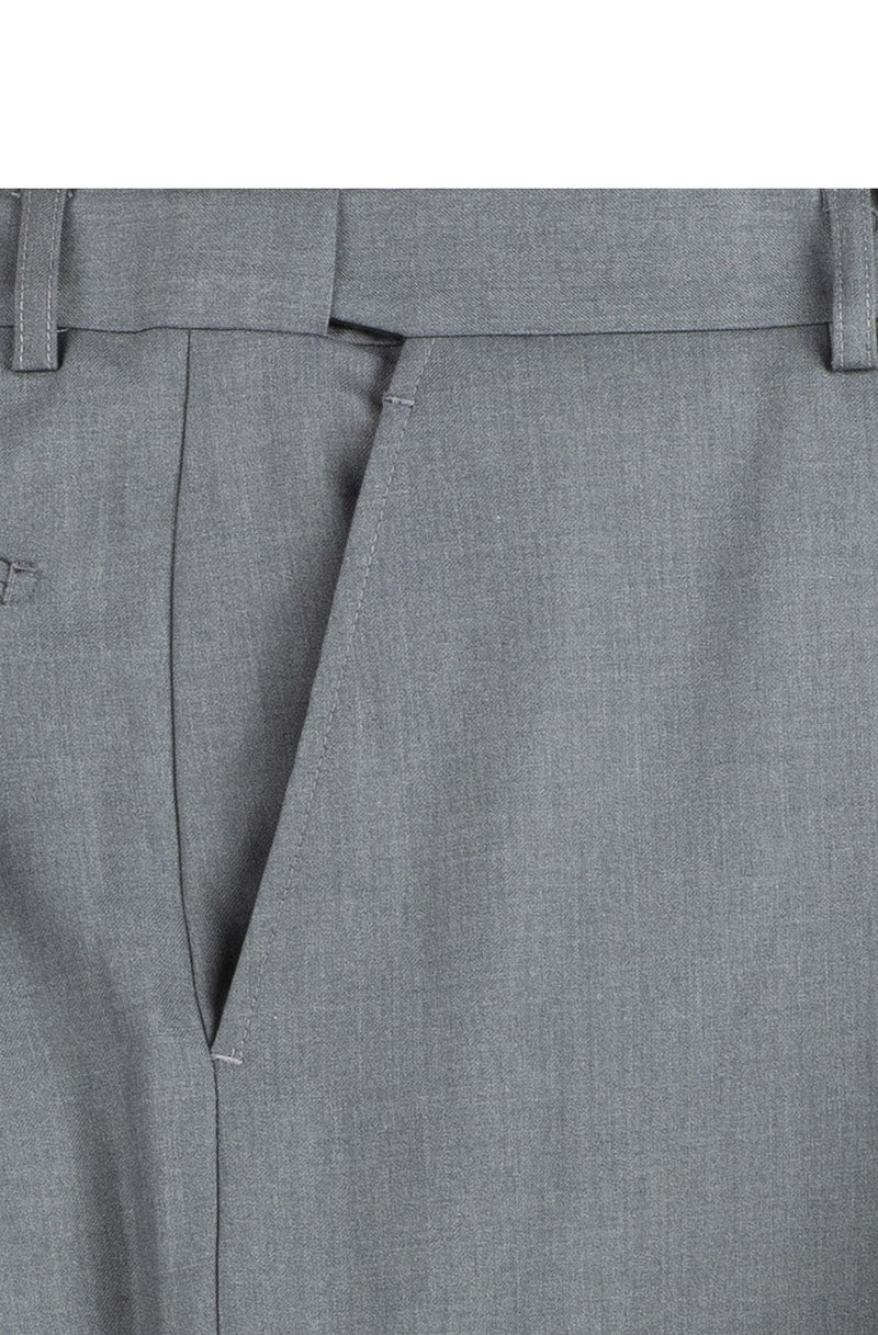 Nola Collection - Medium Gray Regular Fit 2 Piece Suit Flat Front Pants with 2″ Elastic Waistband - Medium Gray