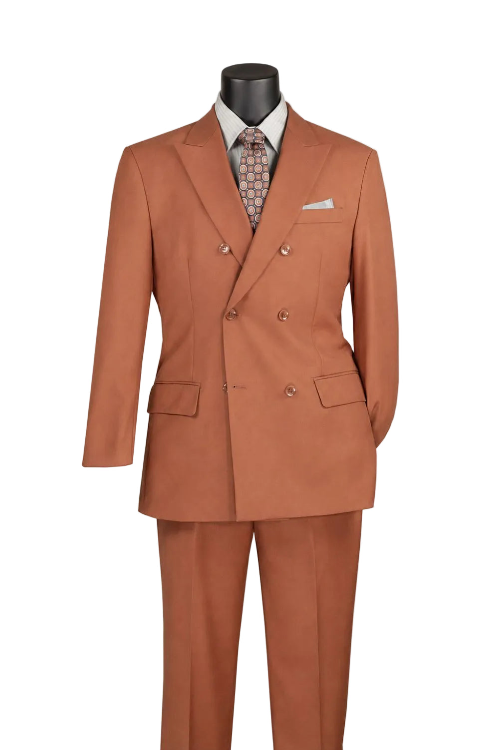 Ramses Collection Regular Fit Double Breasted 2-Piece Suit - Amber