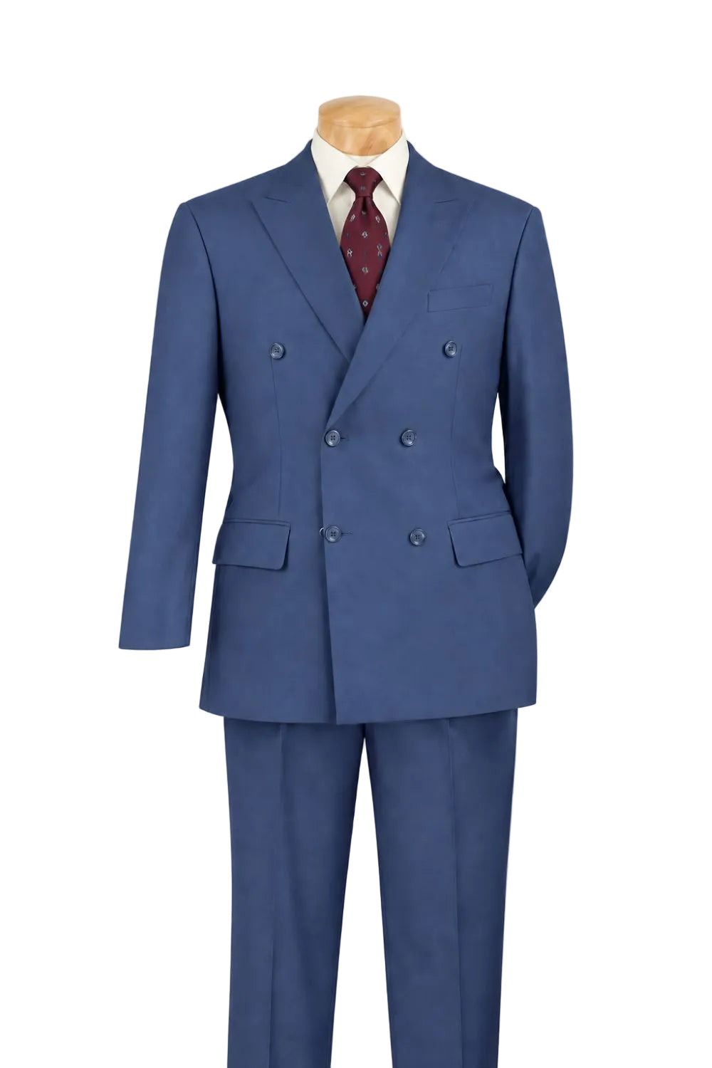 Ramses Collection Regular Fit Double Breasted 2-Piece Suit - Blue