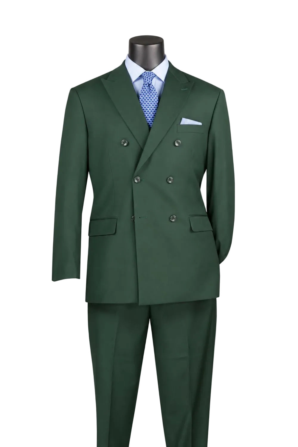Ramses Collection Regular Fit Double Breasted 2-Piece Suit - Hunter Green