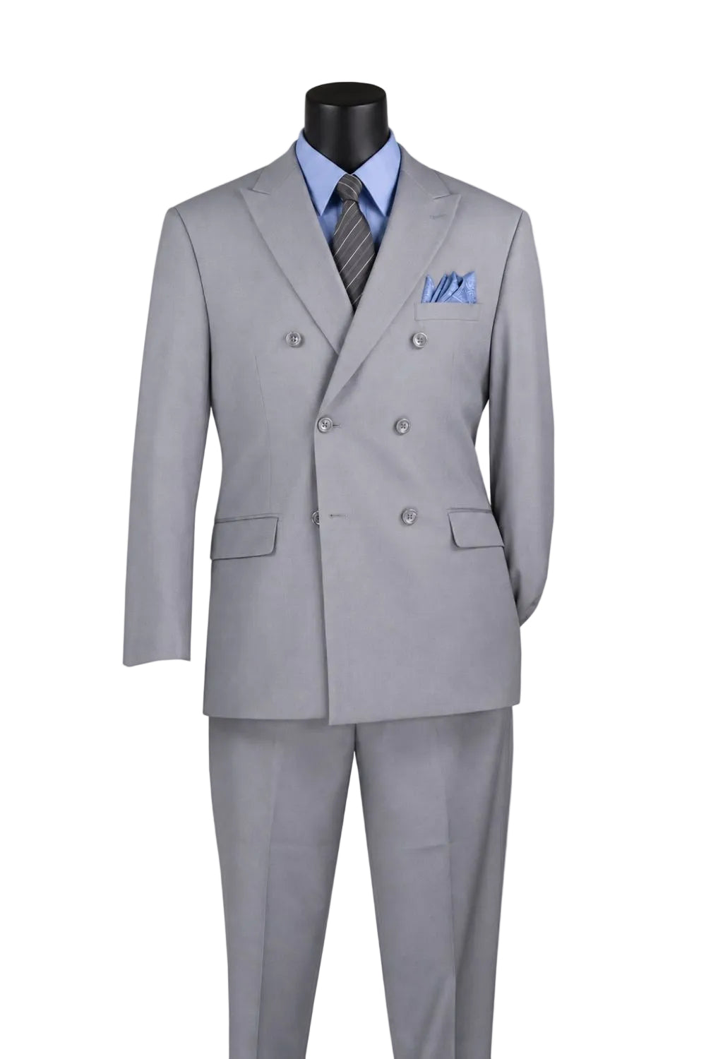 Ramses Collection Regular Fit Double Breasted 2-Piece Suit - Light Gray