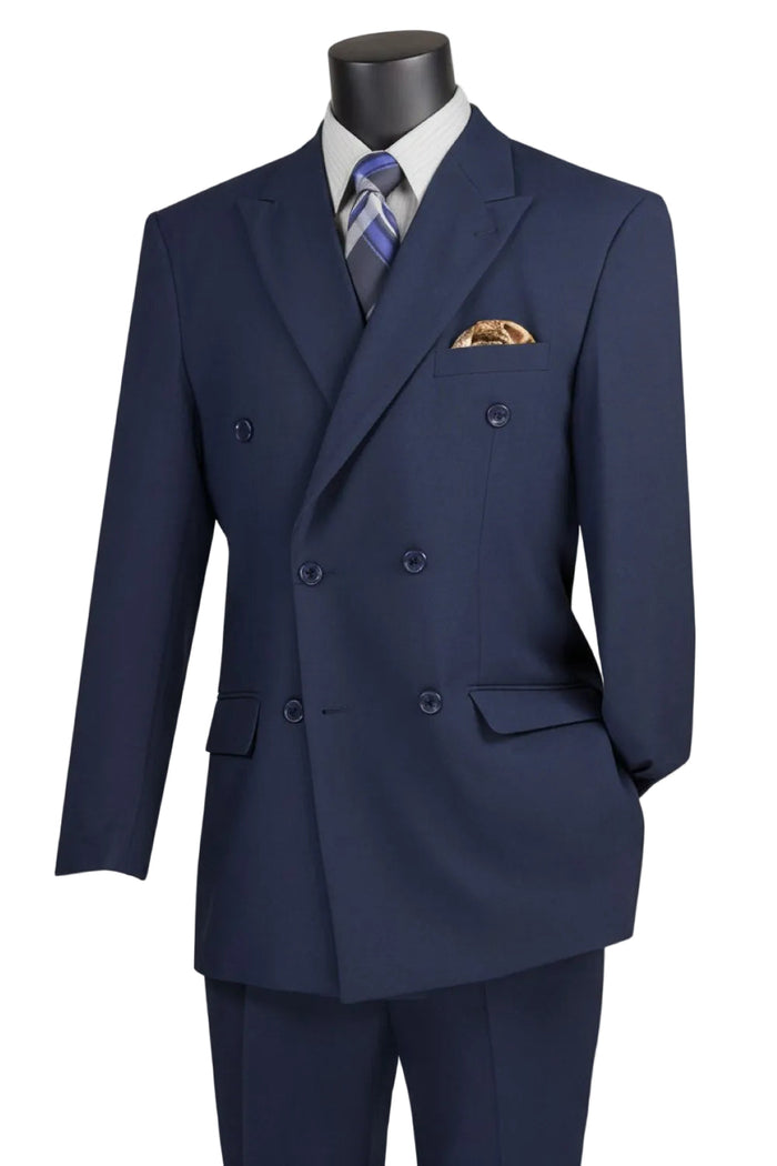Ramses Collection Regular Fit Double Breasted 2-Piece Suit - Navy