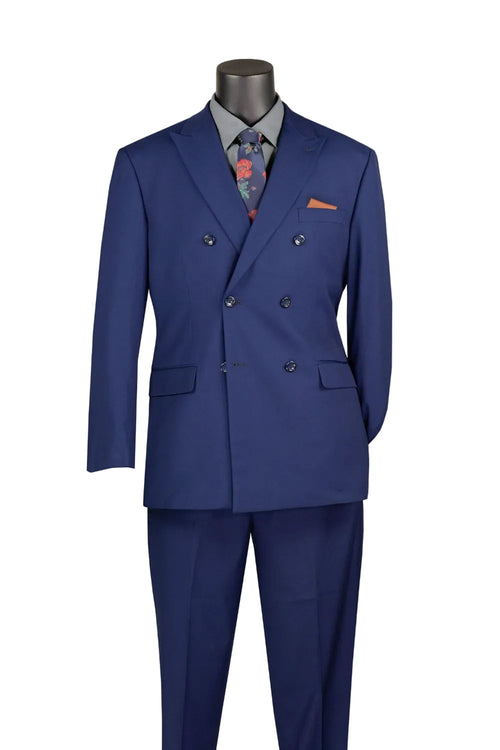 Ramses Collection Regular Fit Double Breasted 2-Piece Suit - Patriot Blue
