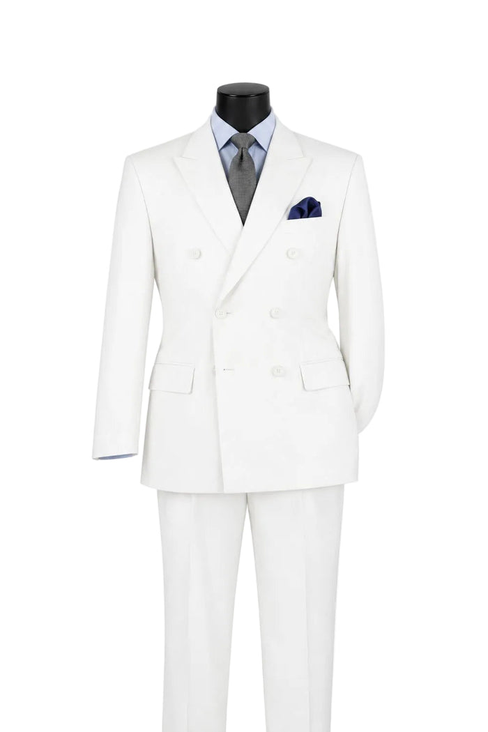 Ramses Collection Regular Fit Double Breasted 2-Piece Suit - White