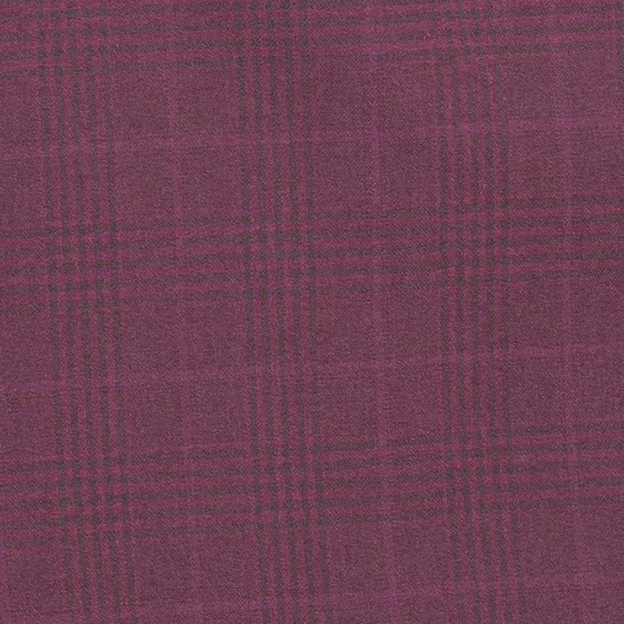 2-Piece Double Breasted Glen Plaid Regular Fit Suit - Burgundy