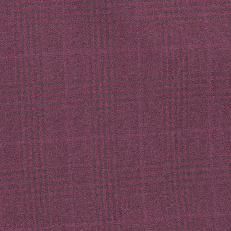 2-Piece Double Breasted Glen Plaid Regular Fit Suit - Burgundy