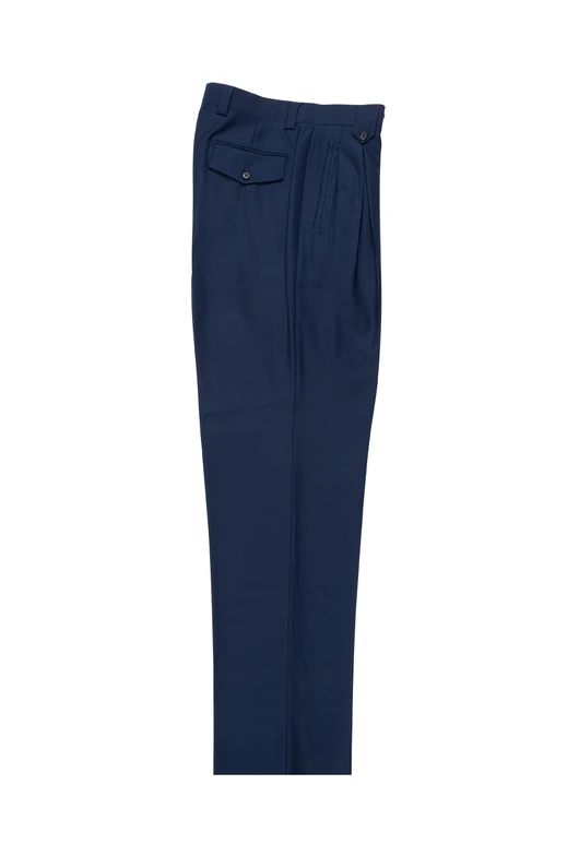 Tiglio Luxe French Blue Wide Leg, Pure Wool Dress Pants 2576 - 32