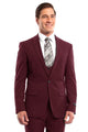 "Burgundy Men's Wedding & Prom 2025 Suit - One Button, Peak Lapel, Skinny Fit with Lowcut Vest"