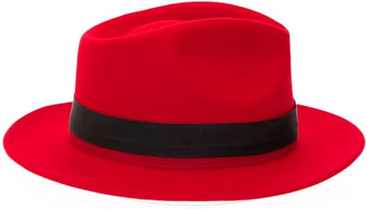 Grayson Fedora Crushable 100% Australian Wool Traveler Two Tone Red Hat - Small