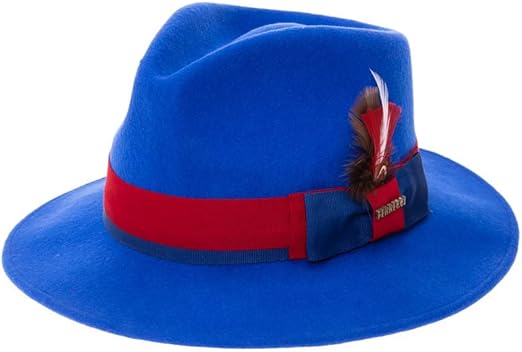Grayson Fedora Crushable 100% Australian Wool Traveler Two Tone Blue Hat - Small