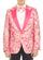 Men’s Drake Fuchsia Floral Tuxedo Blazer – Slim Fit Peak Lapel 1 Button Prom Dinner Jacket for Weddings & Formal Events