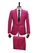 Mens Fuchsia Pink 2-Piece Slim Fit Suit – 1 Button Shawl Lapel with Flat Front Pants