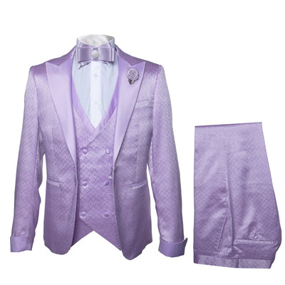 Rossi Man FORD RM1914 â€“ Men's 3-Piece Slim Fit Suit in Purple | Timeless Modern Formalwear