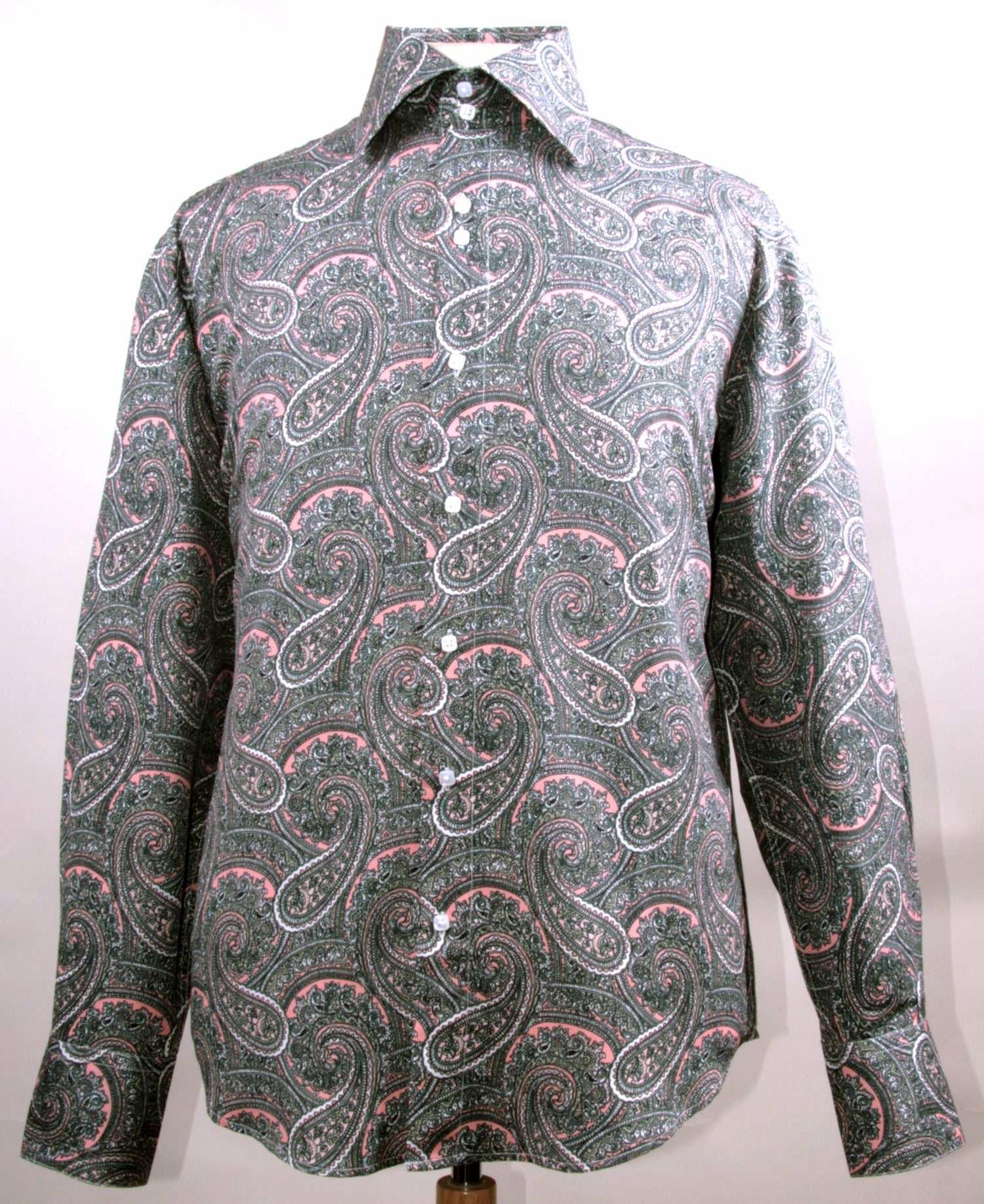 "Paisley Pattern Men's Regular Fit Sports Shirt - Rose Fancy" - M