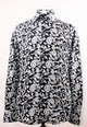 "Floral Pattern Men's Regular Fit Sports Shirt - Black & White"