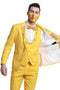 "Yellow Gold Floral Lapel Men's Tuxedo - One Button Vested for Prom 2025 & Wedding"
