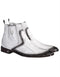 Men's Handmade Faded White Vestigium Genuine Ostrich Leg Chelsea Boots