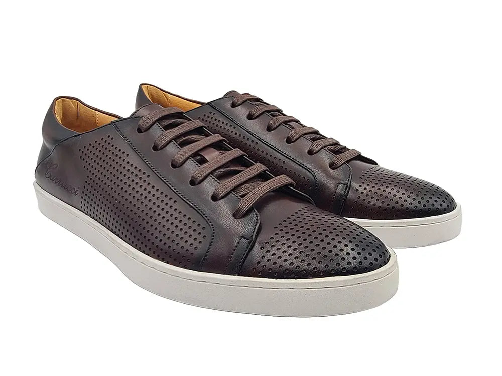 Fashion Lace-up Leather Sneaker - 8