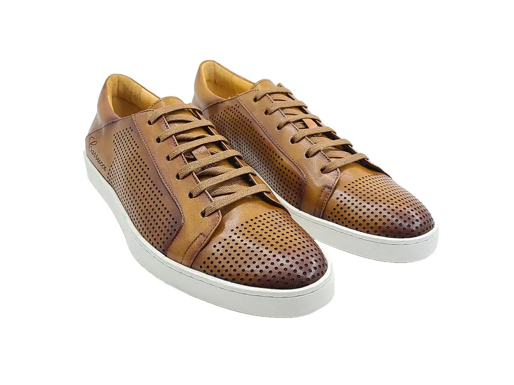 Fashion Lace-up Leather Sneaker - 8