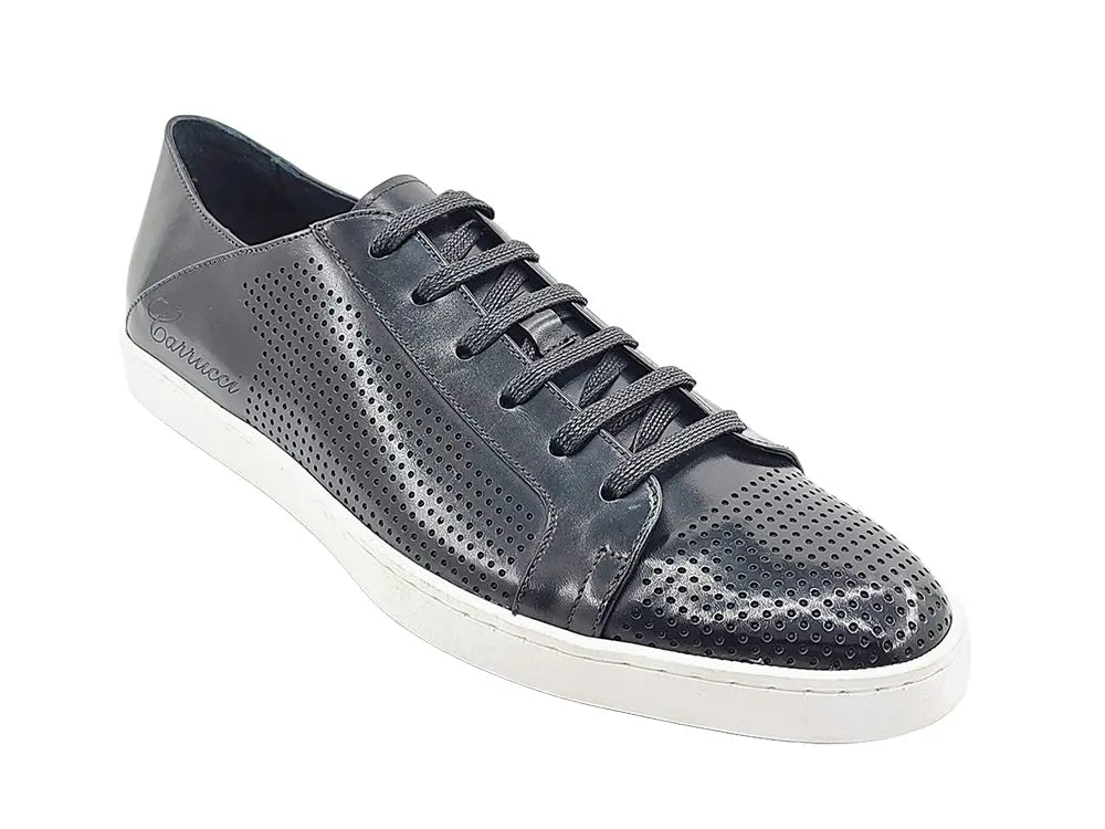 Fashion Lace-up Leather Sneaker - 8
