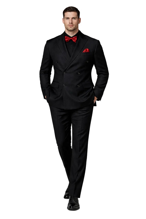 Ultra Slim Fit Double Breasted Charcoal Suit - Narrow Leg Pants - Gucci Cut - Tapered Jacket