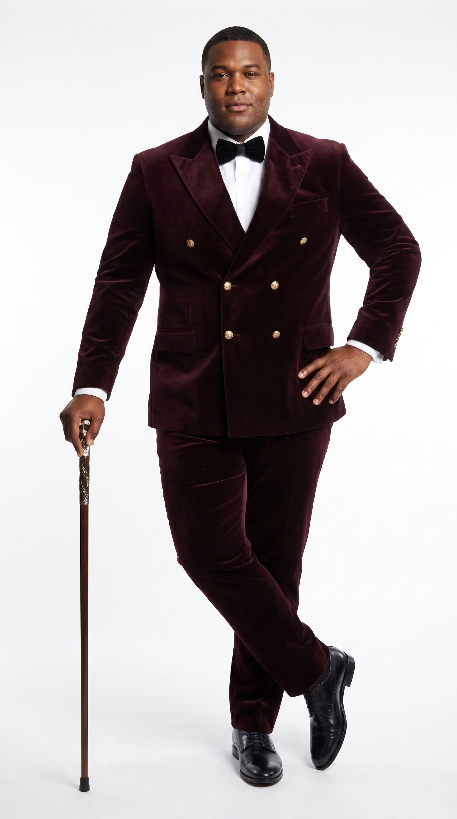Men’s Rossi Man Zeus Dark Brown Velvet Double Breasted Tuxedo Suit, Formal Wedding Prom Dinner Suit Set - 34 Short or Extra Small