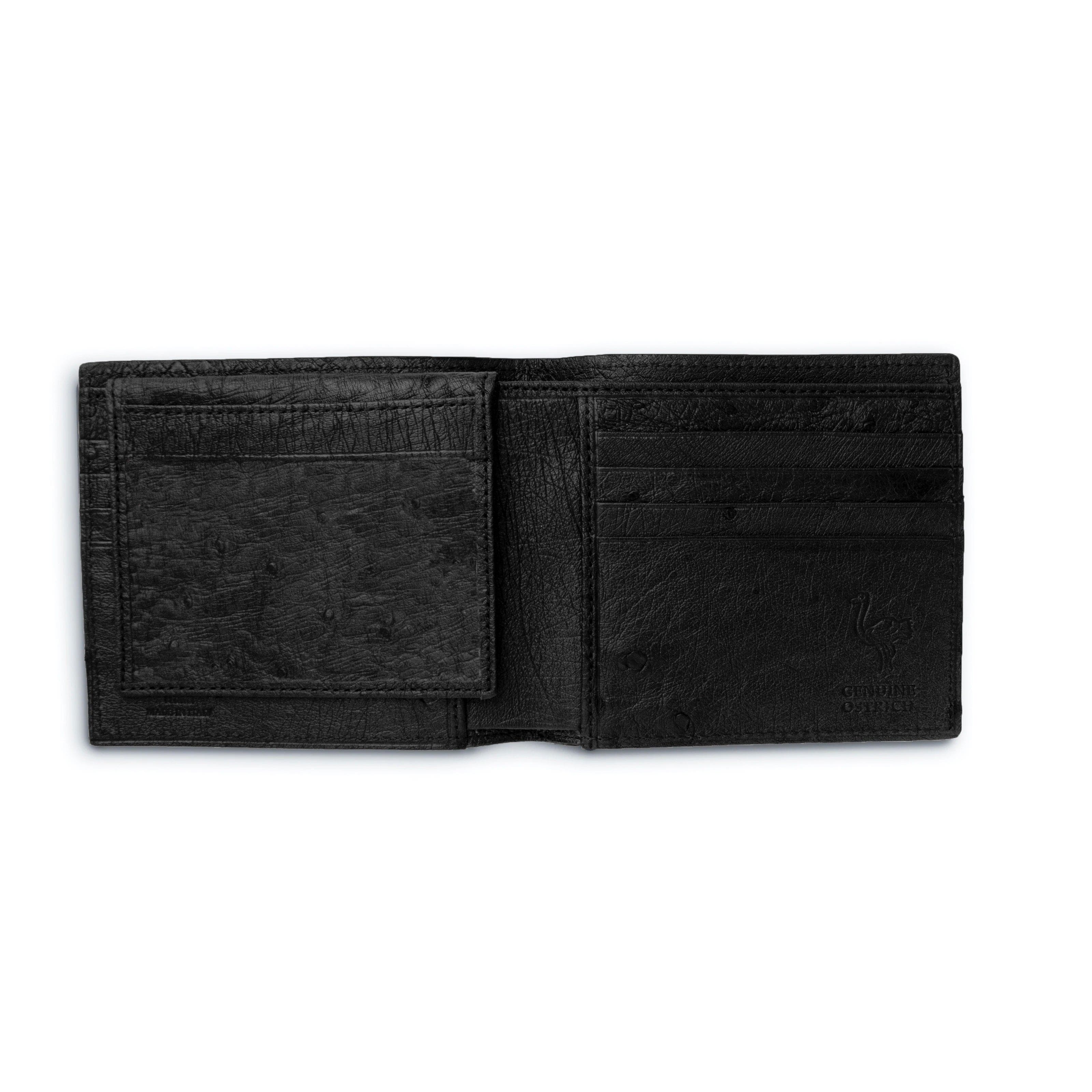 Ferrini Full Quill Ostrich Billfold - Black