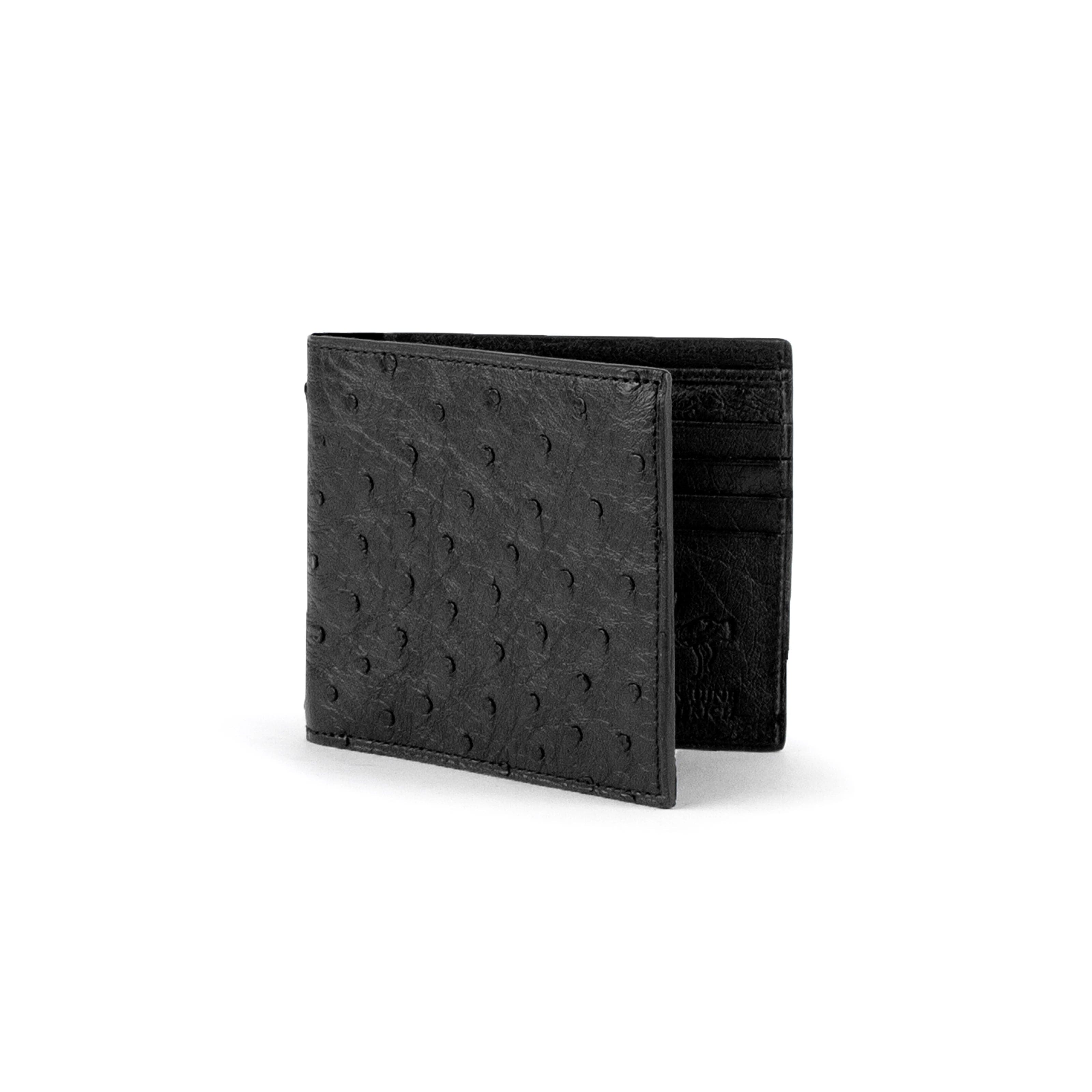 Ferrini Full Quill Ostrich Billfold - Black