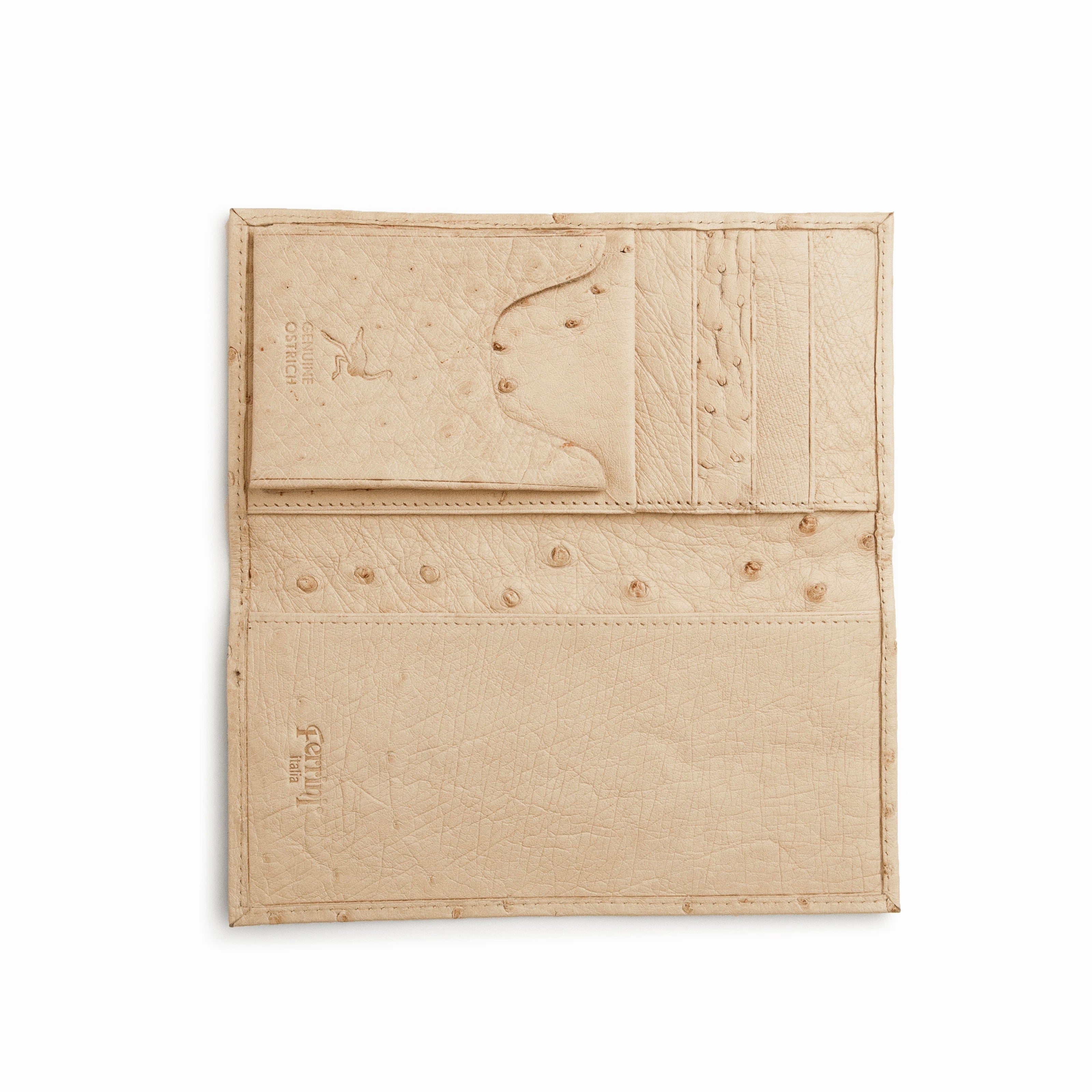 Full Ostrich Quill Checkbook Holder in White - White
