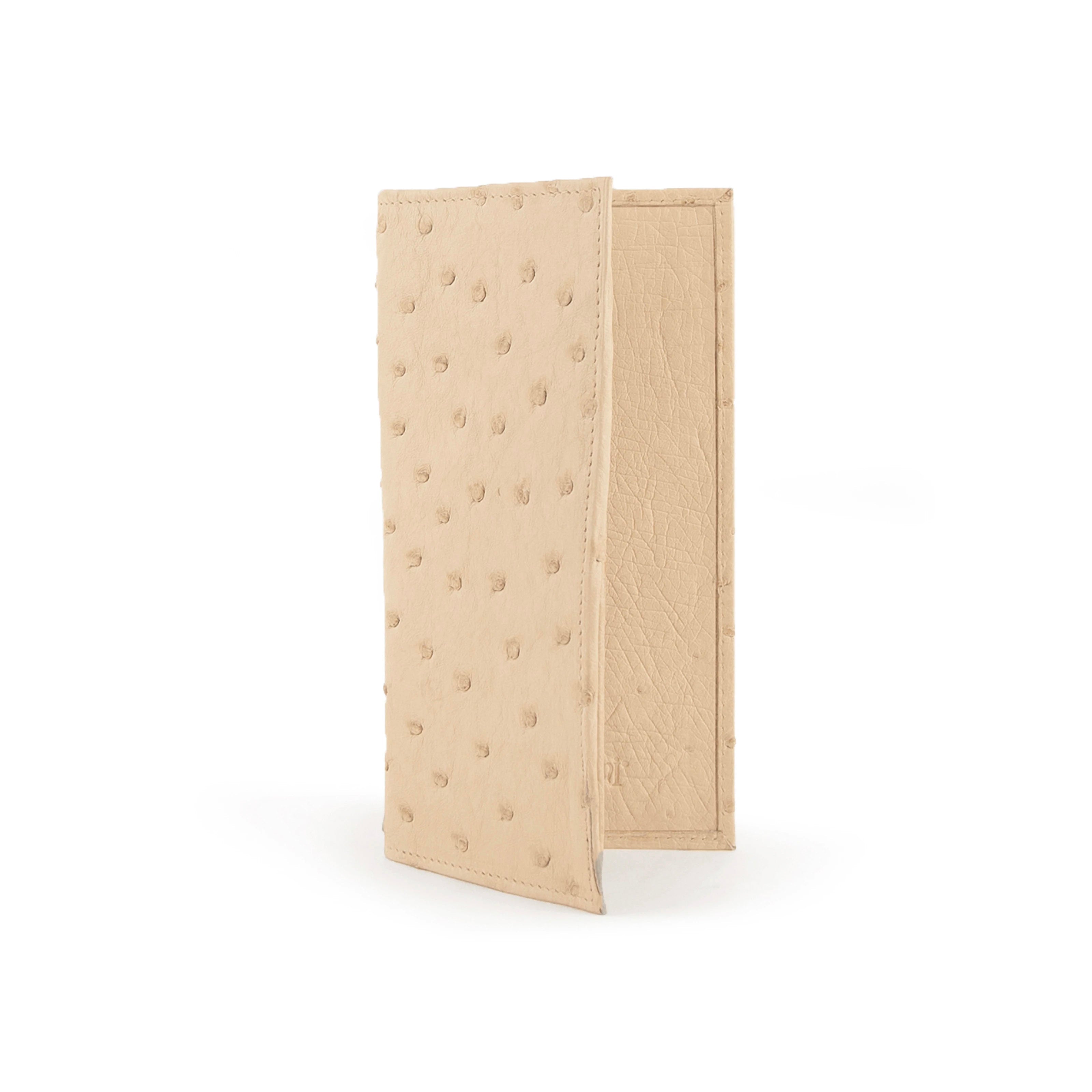 Full Ostrich Quill Checkbook Holder in White - White
