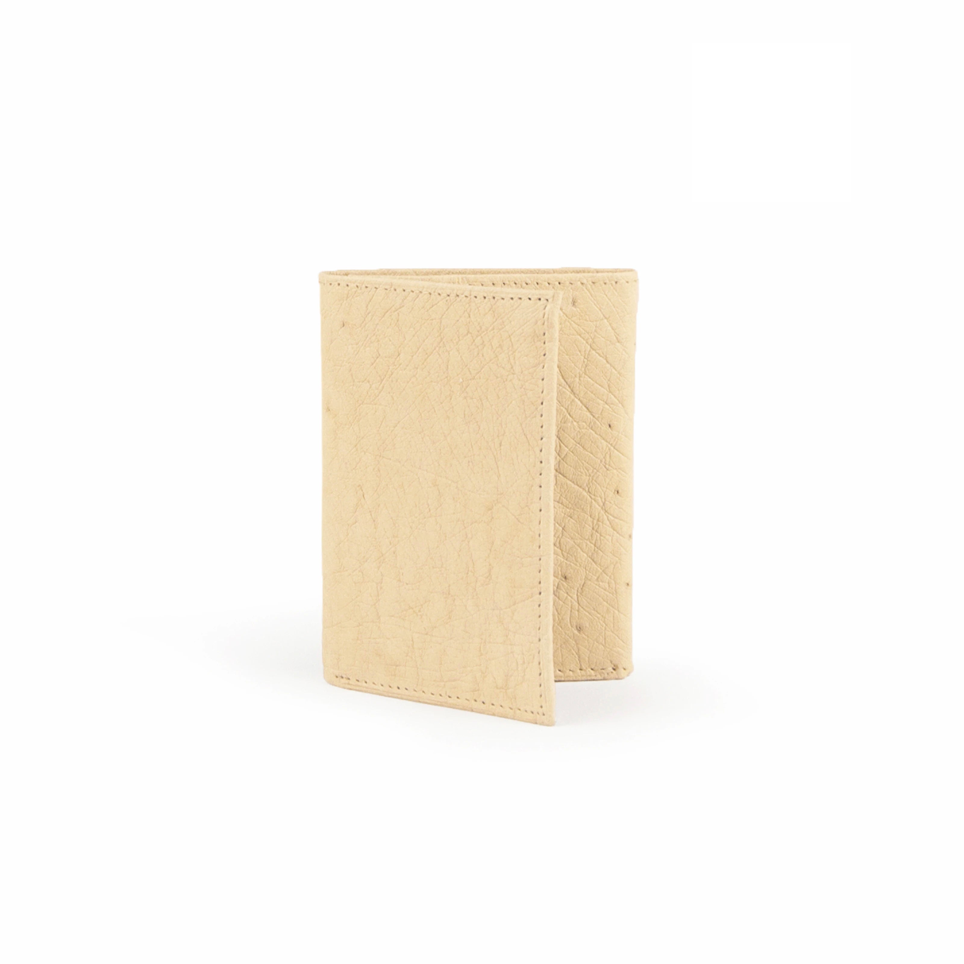 Mens Smooth Ostrich Trifold Wallet in White - White