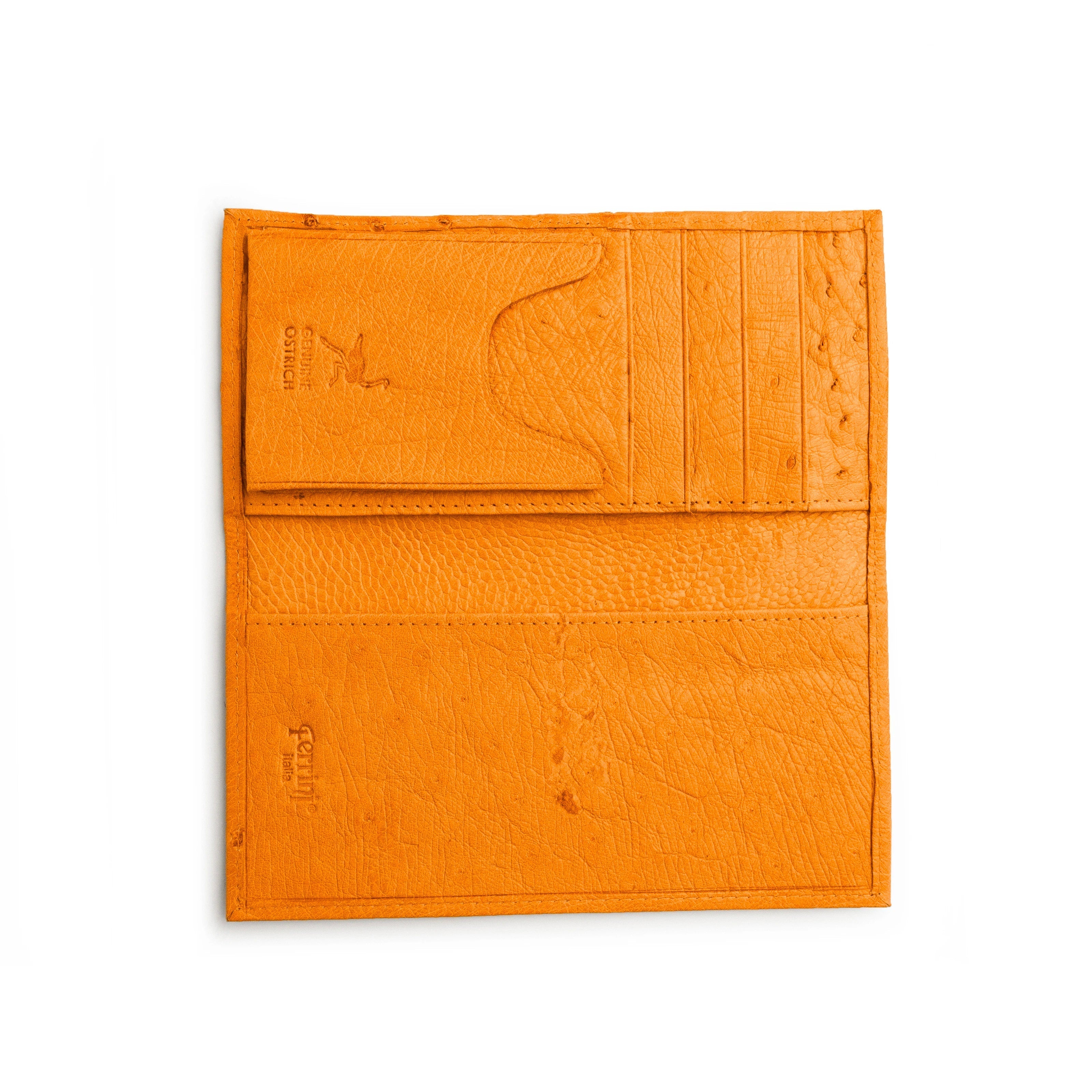 Smooth Ostrich Checkbook Cover in Buttercup - Buttercup