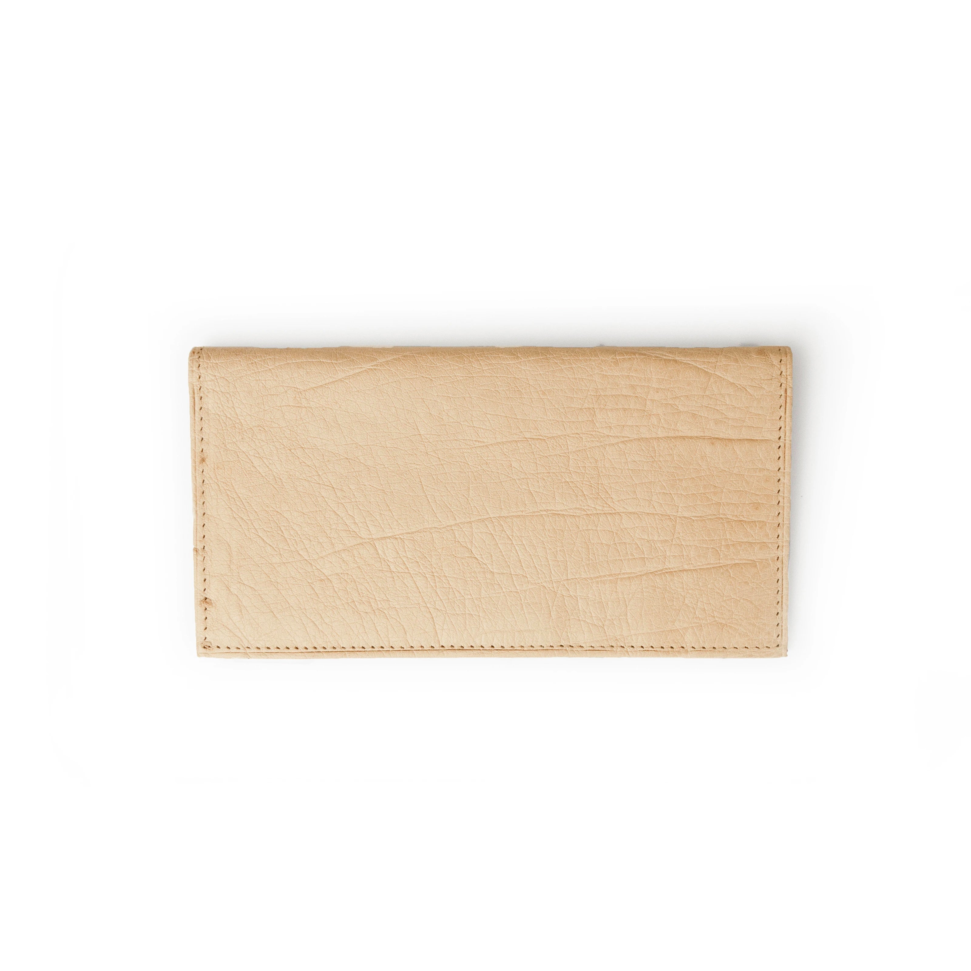 Smooth Ostrich Checkbook Cover in White - White