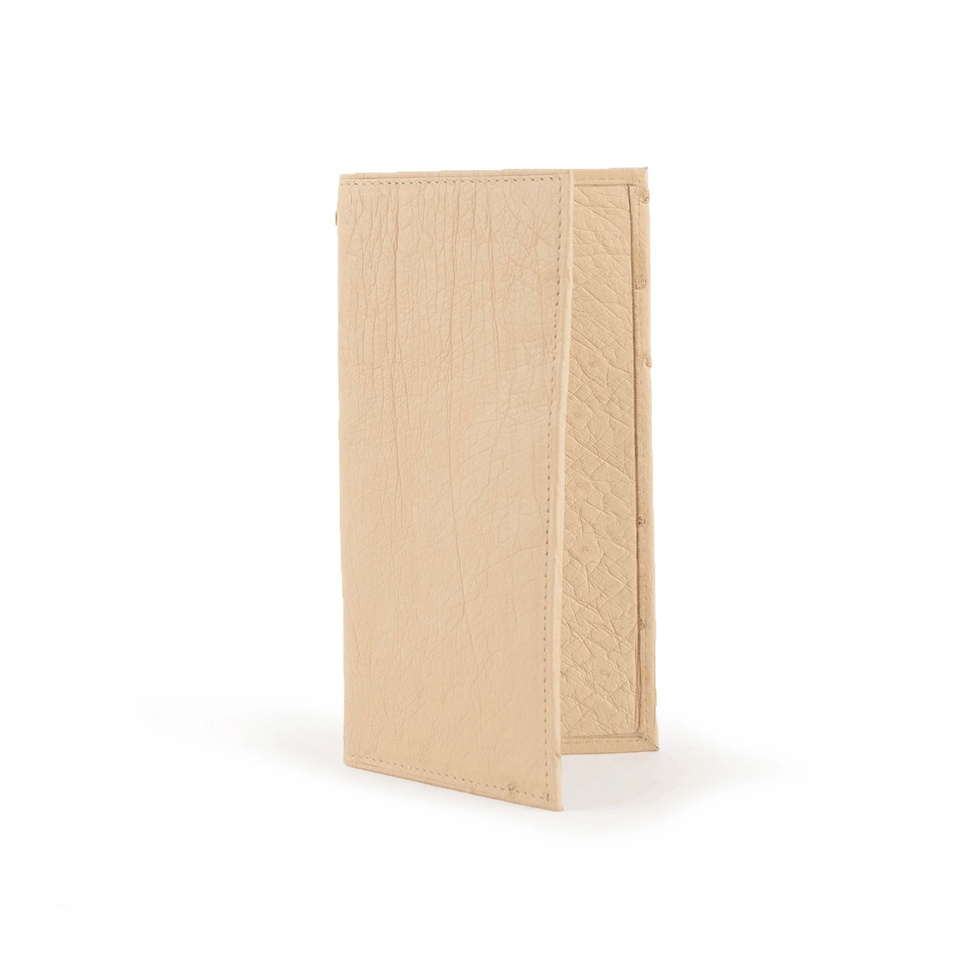 Smooth Ostrich Checkbook Cover in White - White